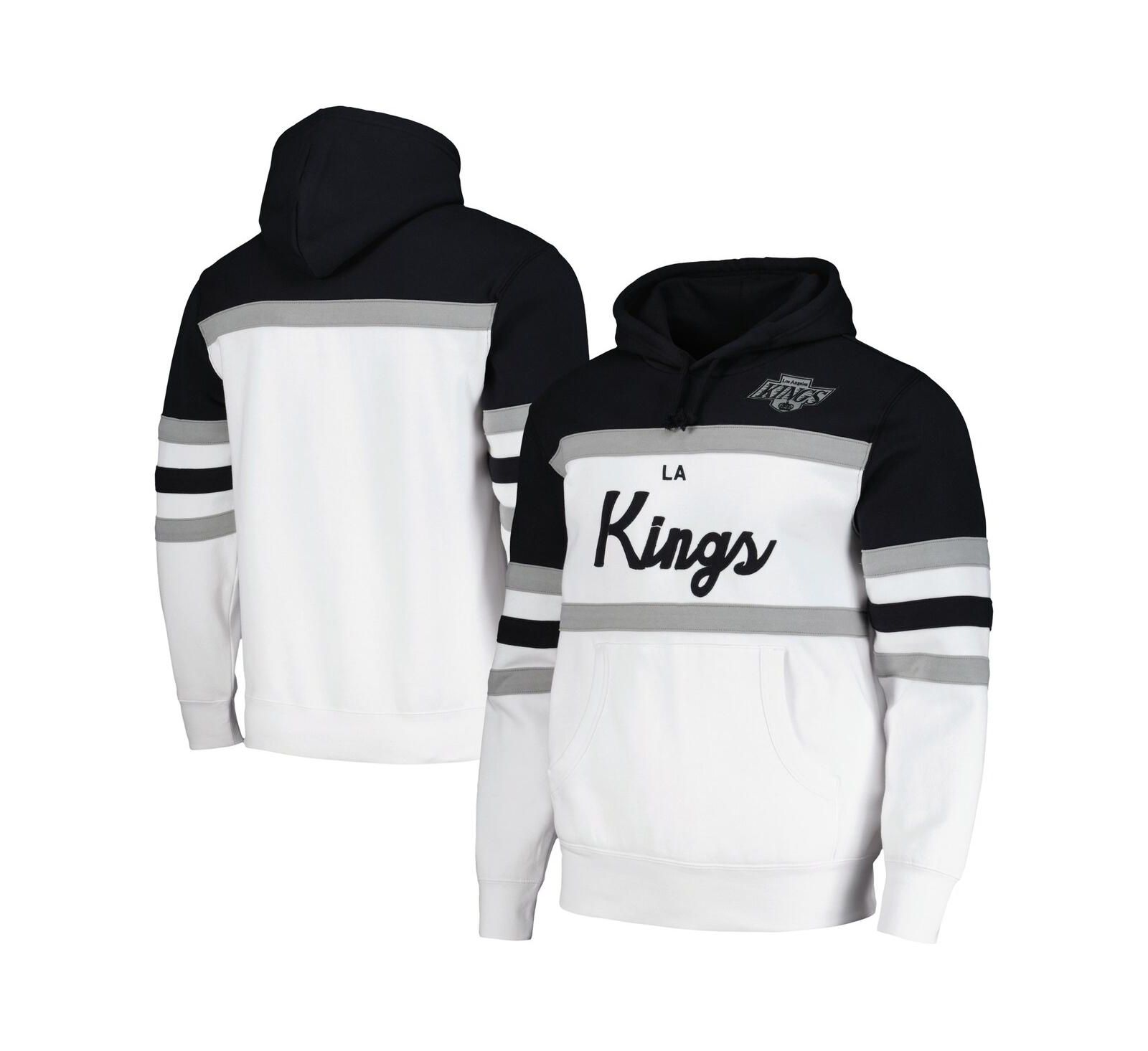 Мужское худи Mitchell & Ness White, Black Los Angeles Kings Head Coach Pullover