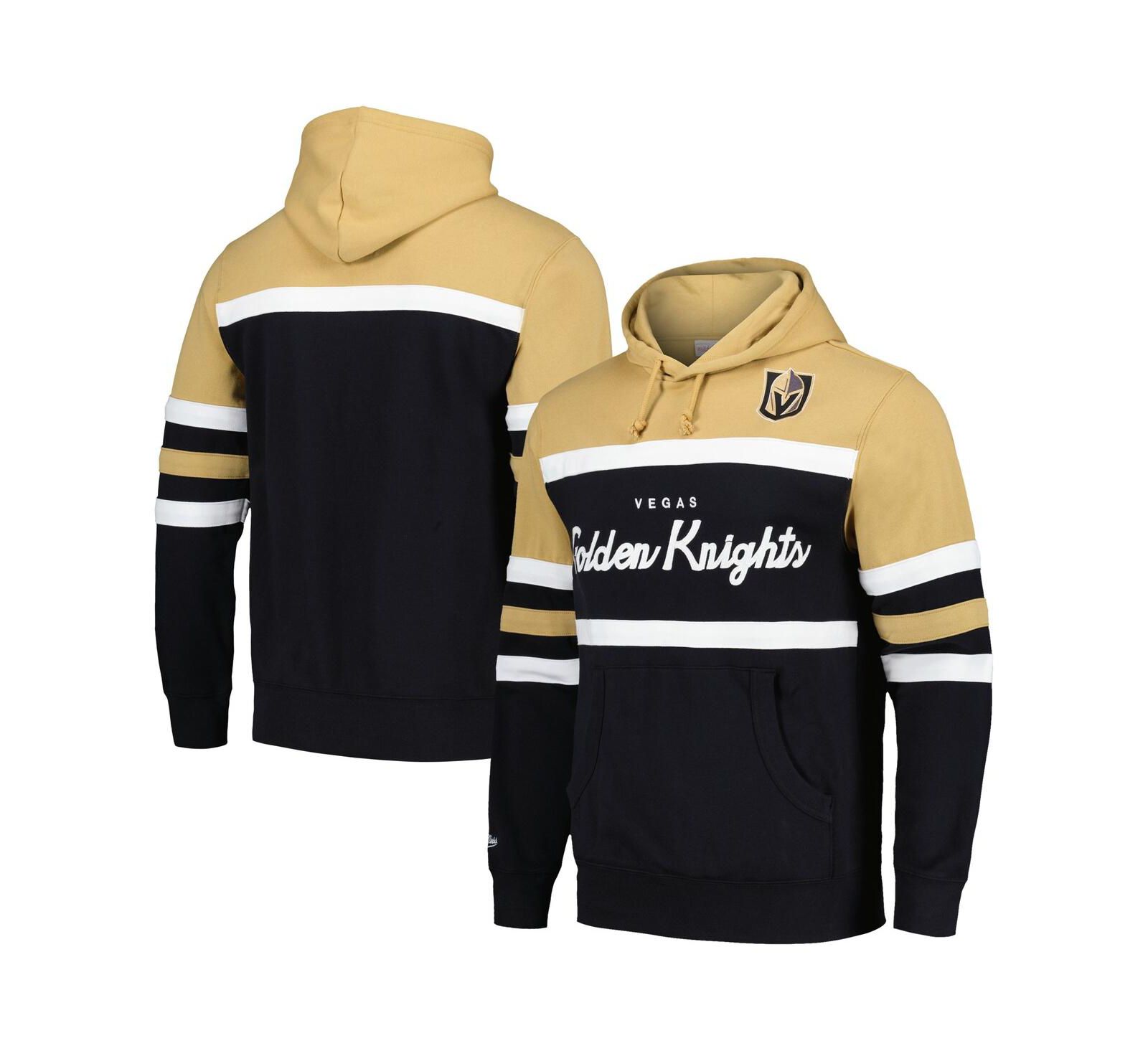 Мужское худи Mitchell & Ness Black Gold Vegas Golden Knights Head Coach Pullover