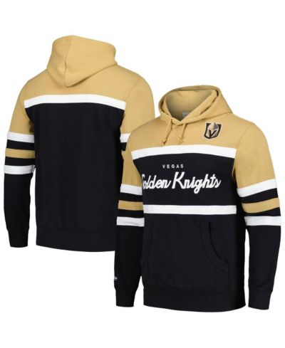 Мужское худи Mitchell & Ness Black Gold Vegas Golden Knights Head Coach Pullover