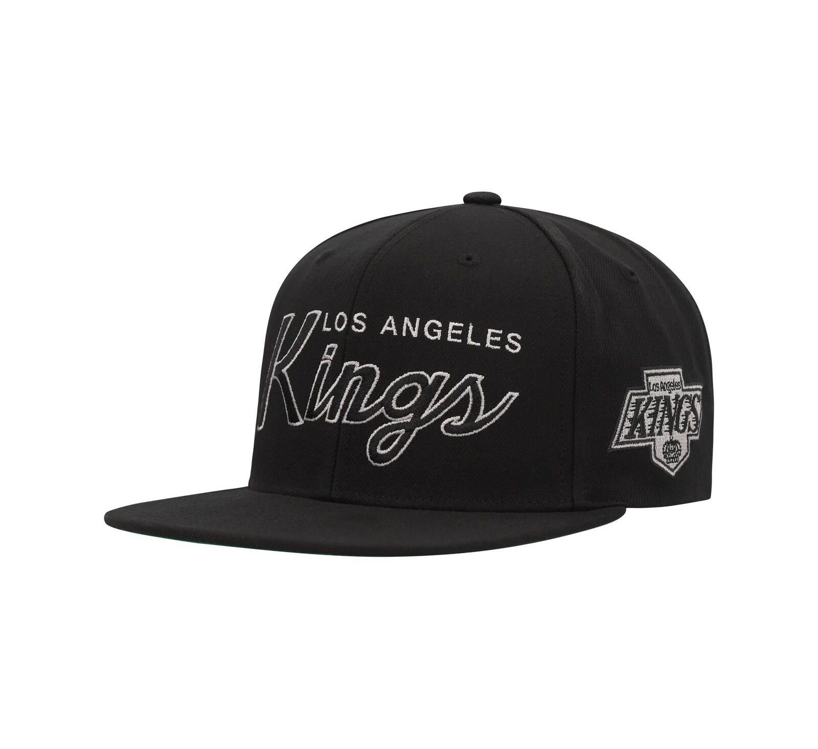 Мужская кепка Mitchell & Ness Black Los Angeles Kings Core Team Script 2.0 Snapback Hat