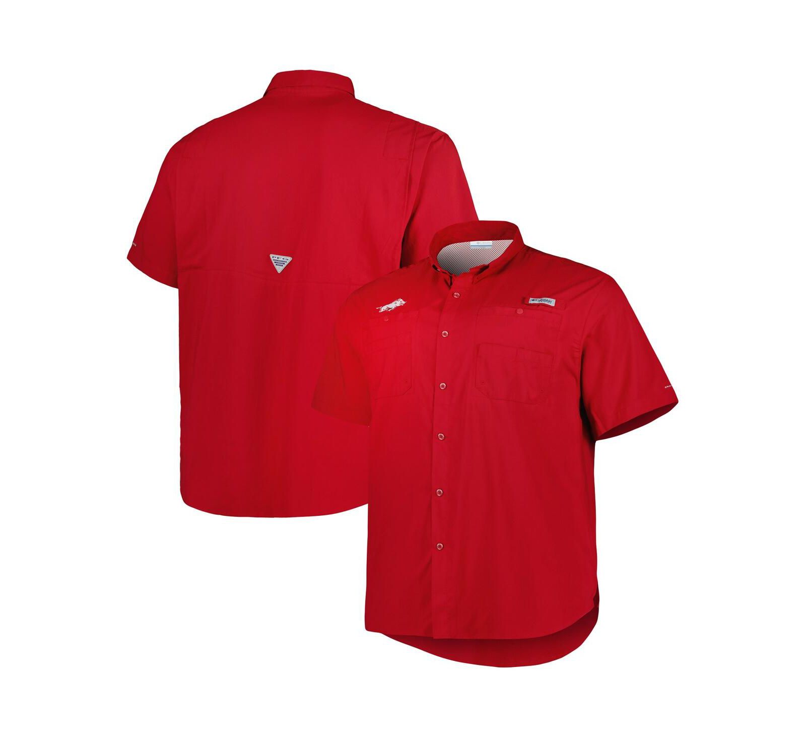 Men's Columbia Cardinal Arkansas Razorbacks Big and Tall Collegiate Tamiami Button-Down Shirt