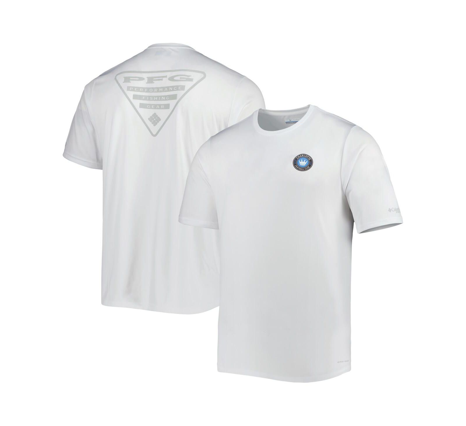 Men's Columbia White Charlotte FC Terminal Tackle Omni-Shade T-shirt
