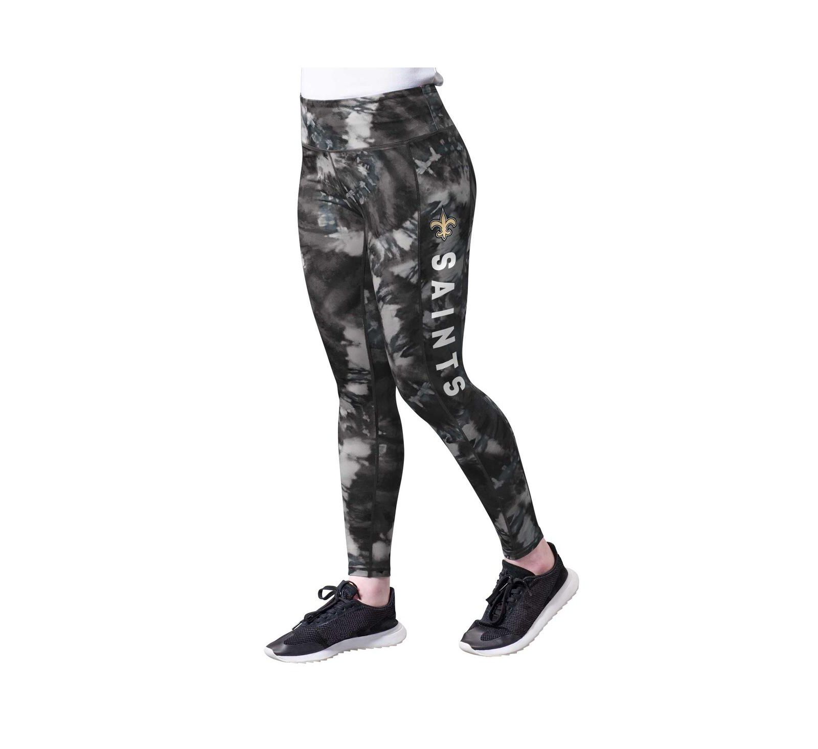 Women's MSX by Michael Strahan Black New Orleans Saints Aubrey Tie-Dye Leggings