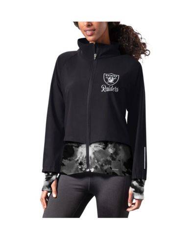 Женская ветровка MSX by Michael Strahan Black Las Vegas Raiders Grace Raglan Full-Zip