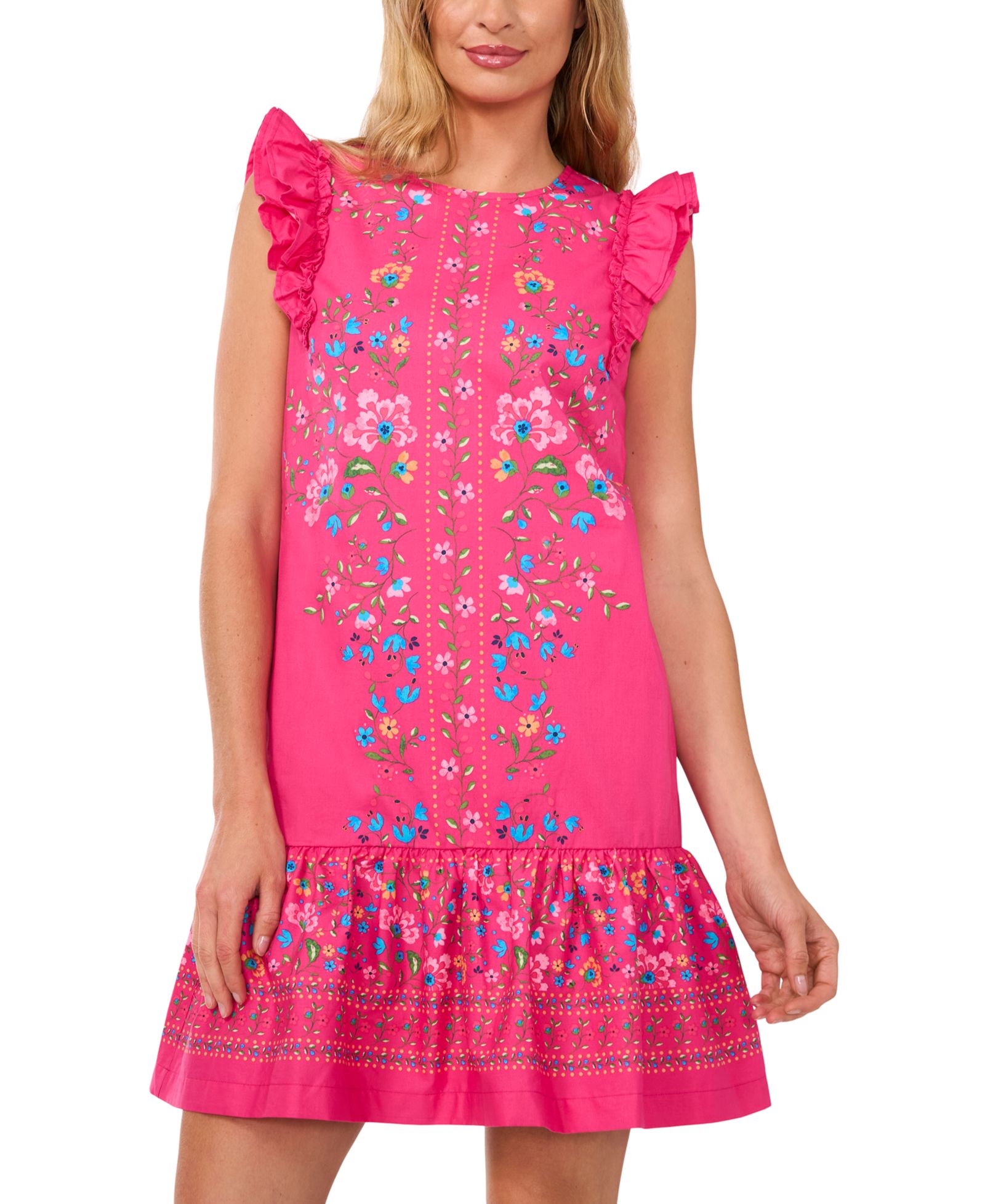 Женское платье CeCe Floral Ruffle-Sleeve