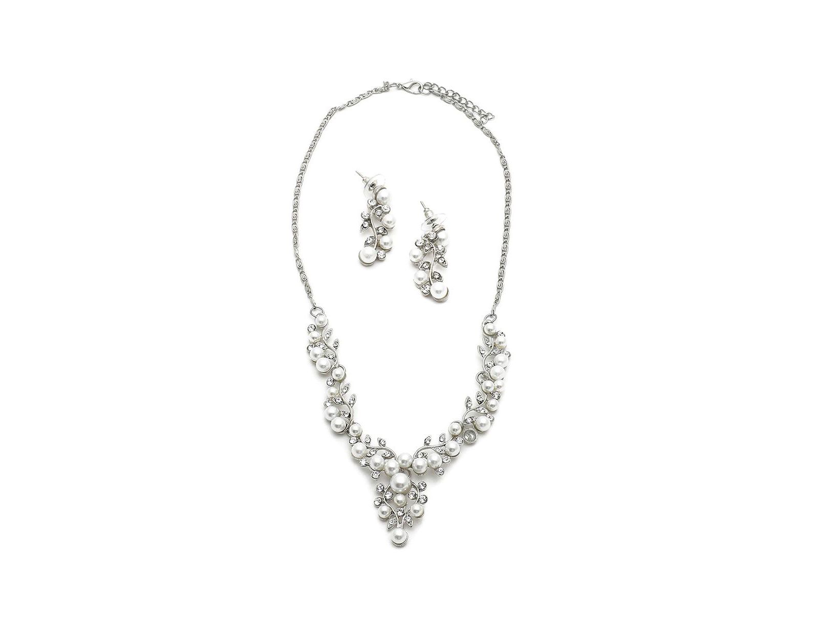 Набор SOHI White Pearl Cluster Necklace And Earrings (7-8 mm), 2 шт.