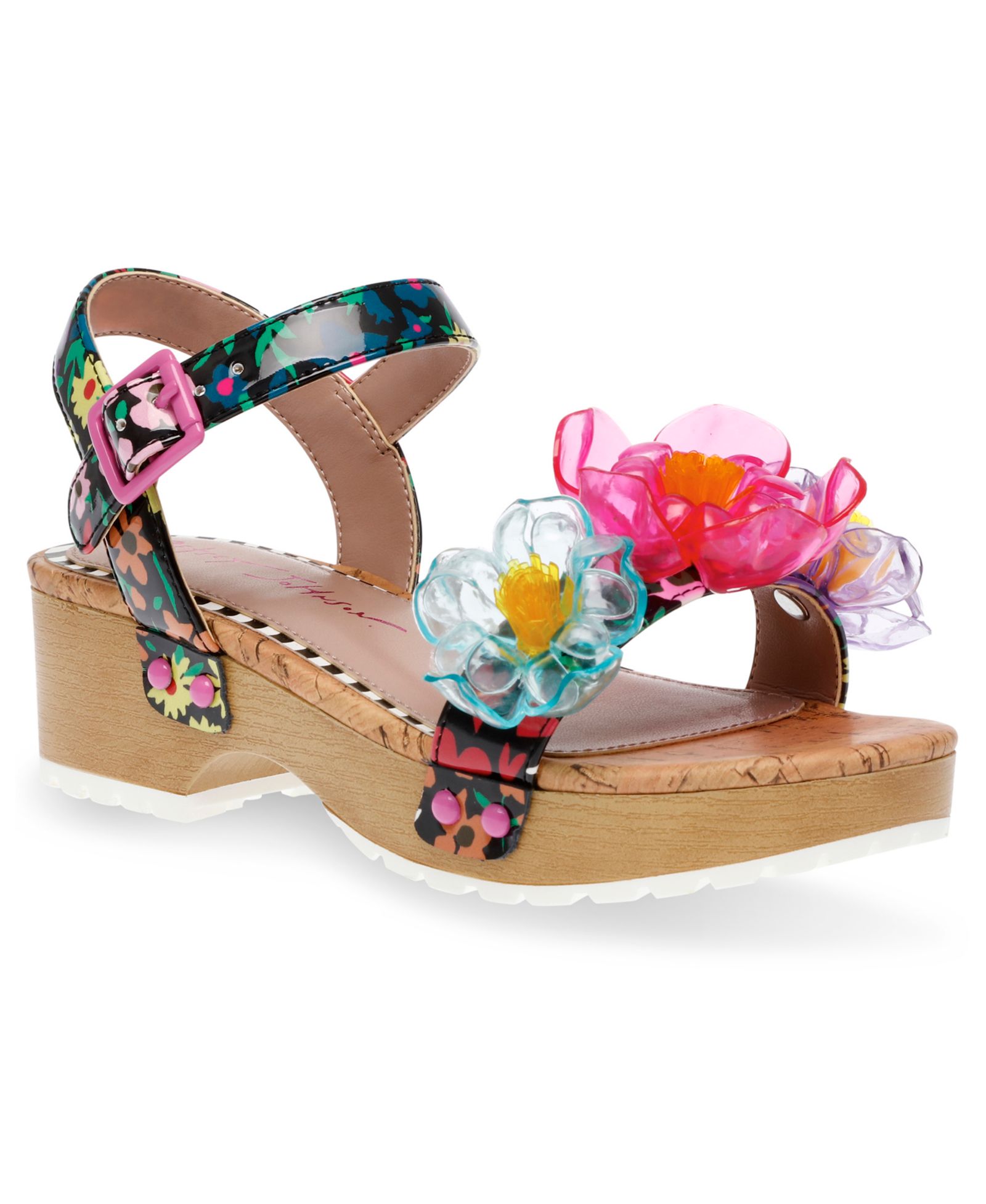 Betsey Johnson Сандалии-мюли Oakly для девочек с цветочными деталями