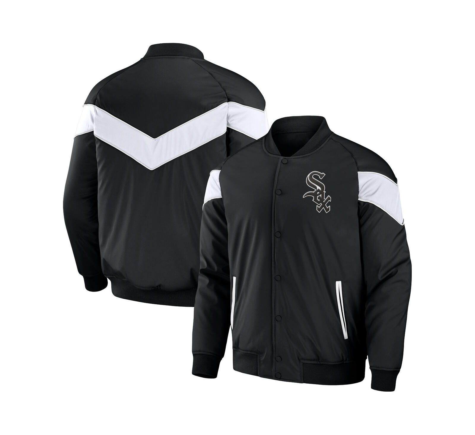 Мужская куртка Darius Rucker Collection By Fanatics Black Chicago White Sox Baseball Raglan Full-Snap