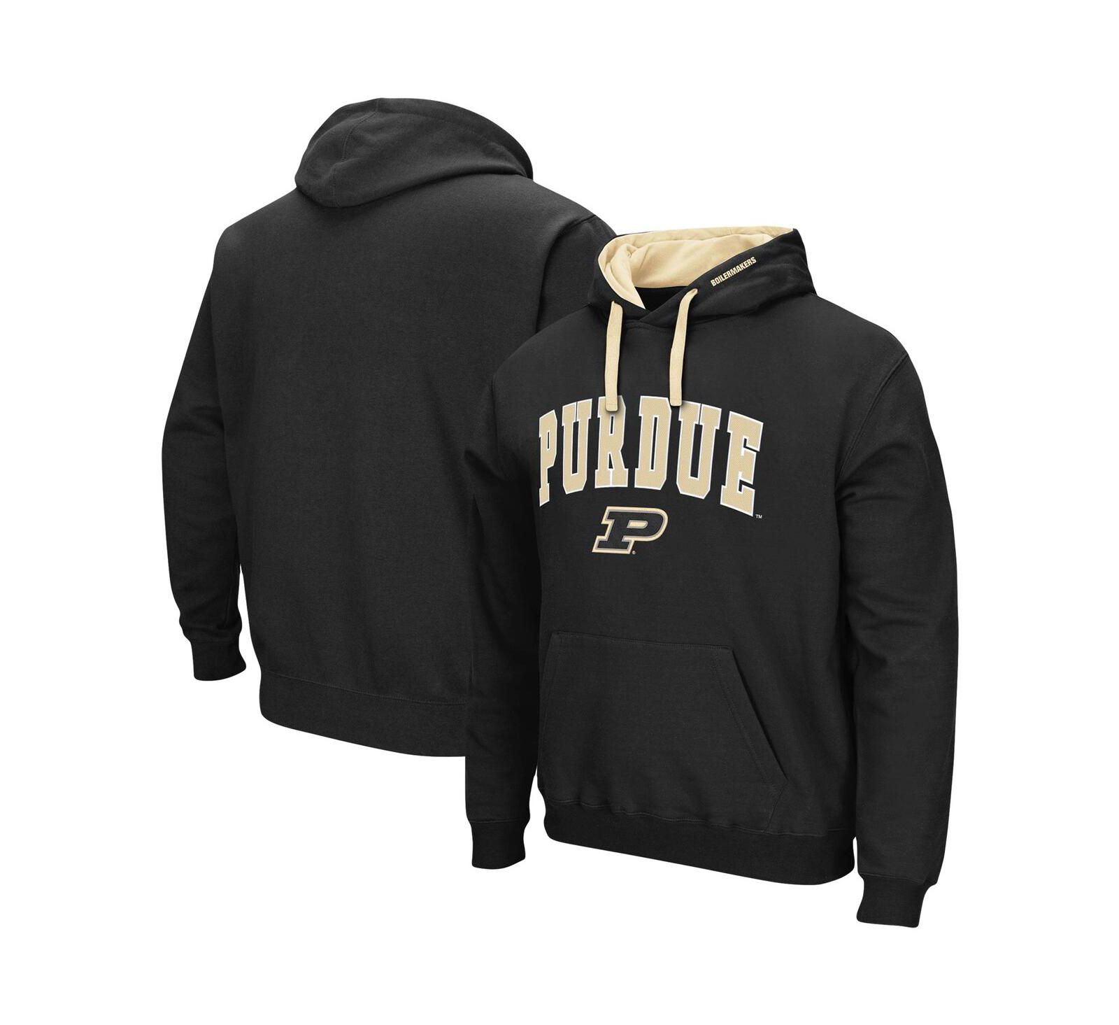 Men's Colosseum Black Purdue Boilermakers Big and Tall Arch and Logo 2.0 Pullover Hoodie