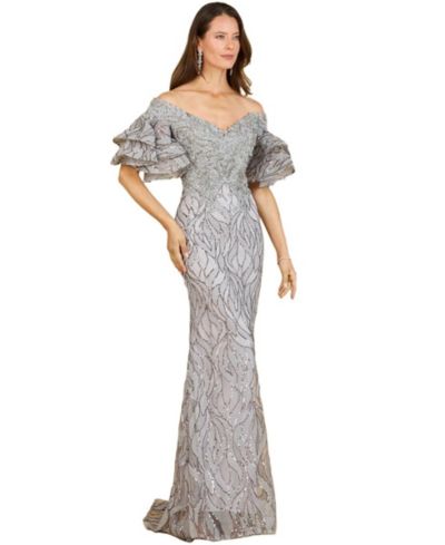 Женское вечернее платье Lara Off shoulder mermaid beaded