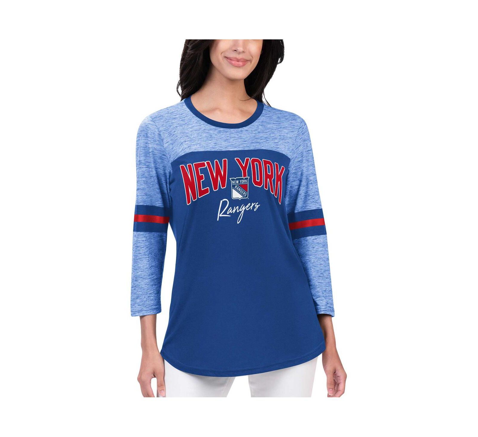 Женская футболка G-III 4Her by Carl Banks New York Rangers 3/4-Sleeve Blue