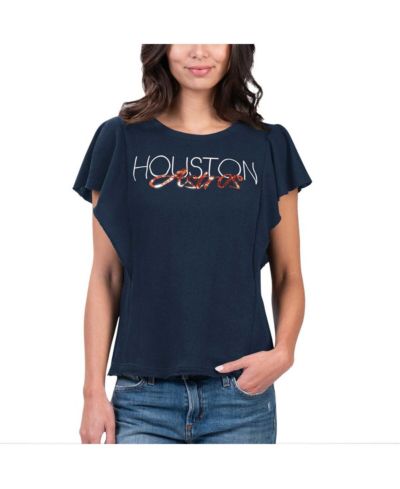 Women's G-III 4Her by Carl Banks Navy Houston Astros Crowd Wave T-shirt
