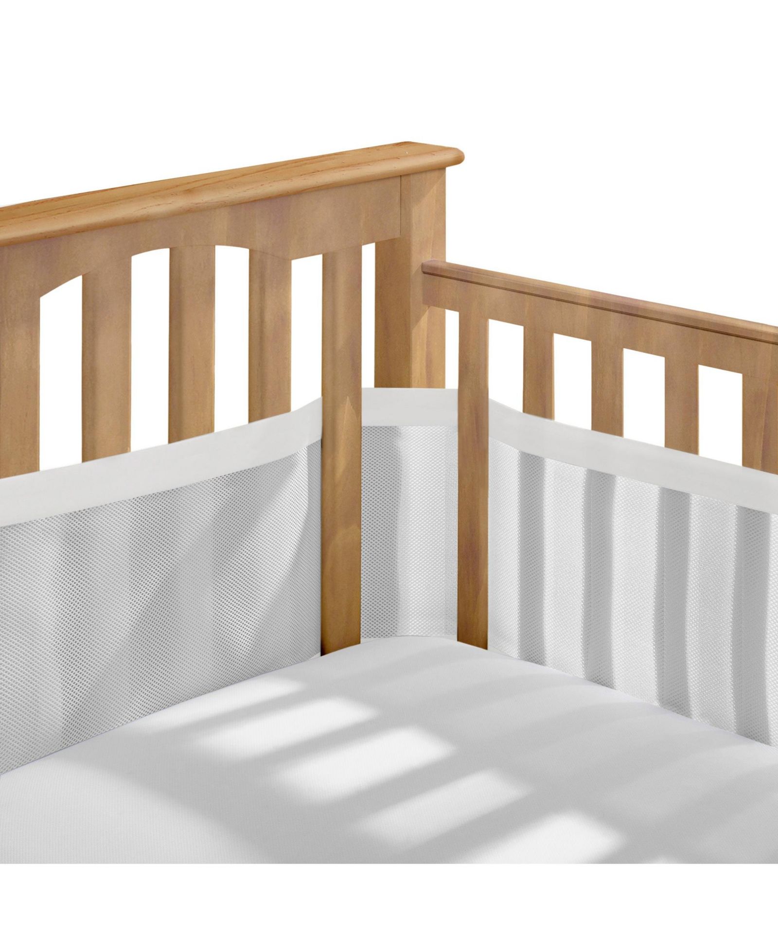 BreathableBaby Breathable Mesh Liner for Full-Size Cribs, Deluxe 4mm Mesh (Size 4FS Covers 3 or 4 Sides)