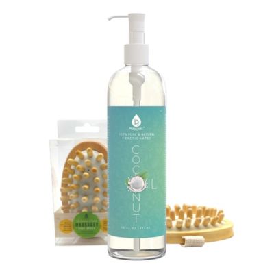 PURSONIC набор для красоты: кокосовое масло (16 Oz) и щетка для ванны из щетины кабана