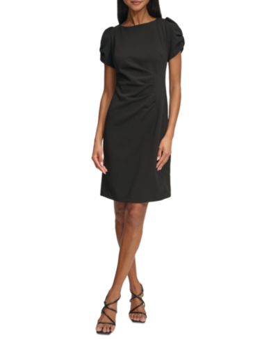 Женское платье KARL LAGERFELD PARIS Puff-Sleeve Side-Pleated