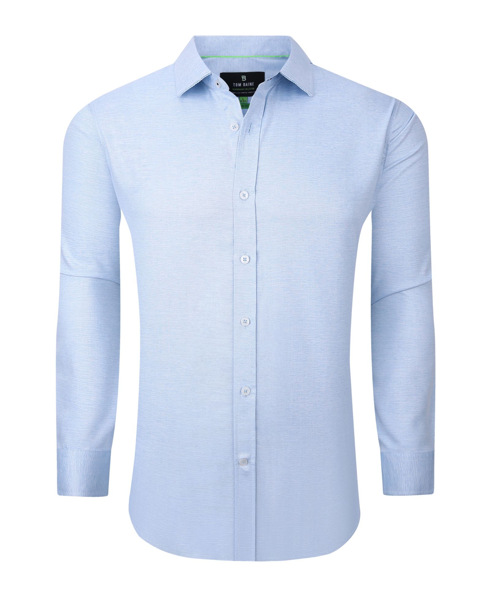 Tom Baine Men's Performance Solid Long Sleeve Button Down Dress Shirt