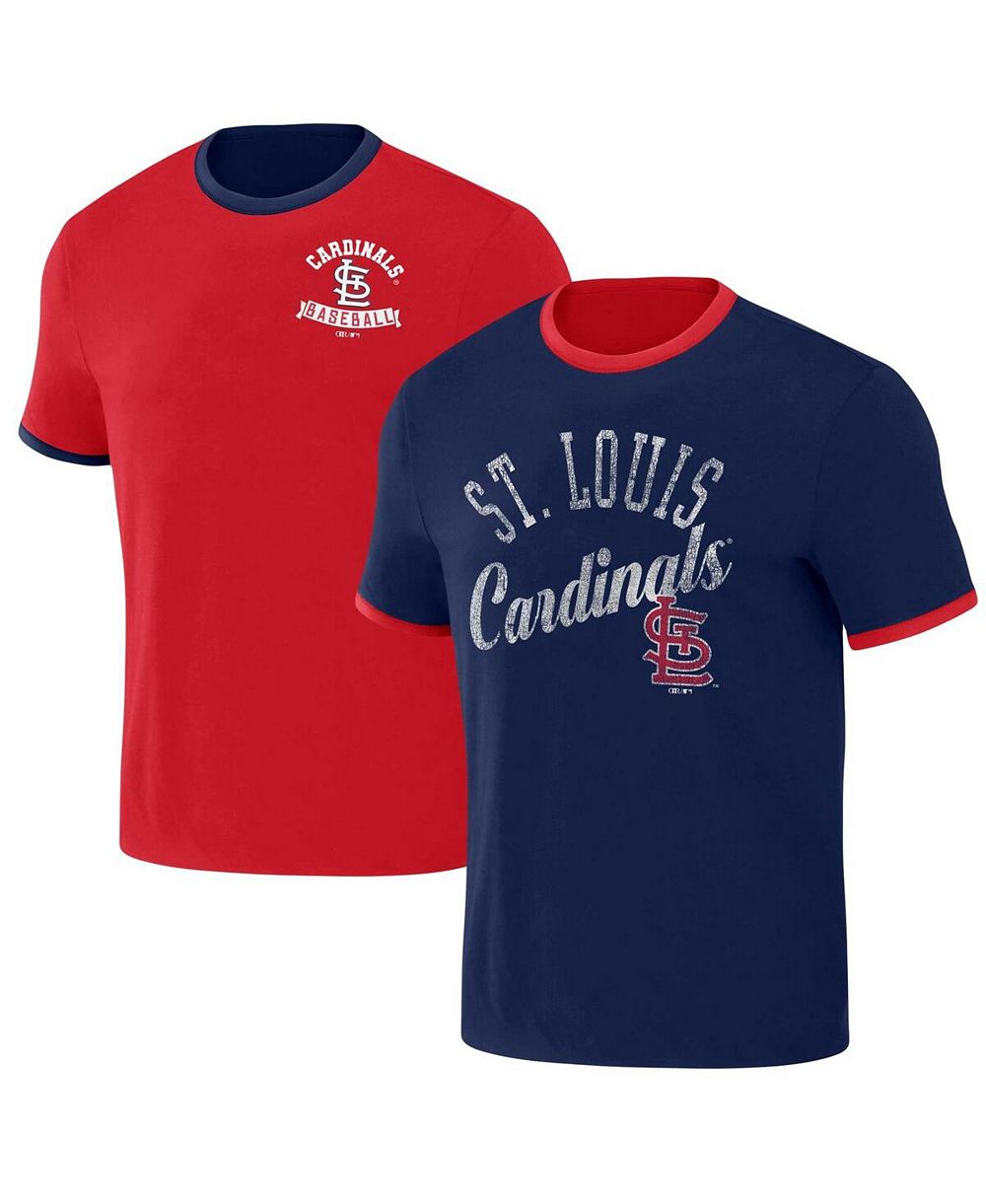 Мужская футболка Darius Rucker Collection by Fanatics Red, Navy Distressed St. Louis Cardinals двухсторонняя ringer