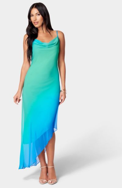 Bebe Women's Asymmetrical Ombre Dress