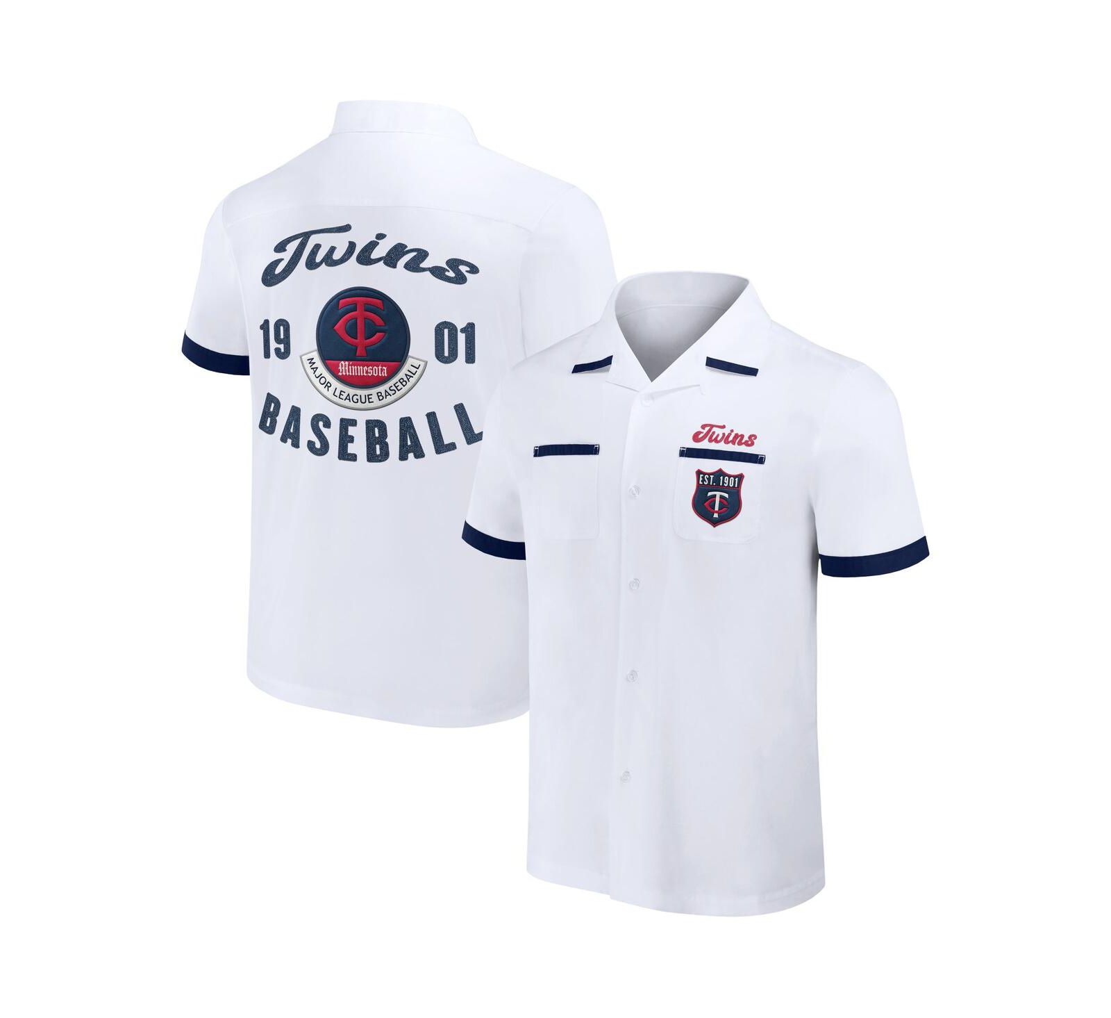 Мужская рубашка Darius Rucker Collection By Fanatics, белая, Minnesota Twins, на пуговицах