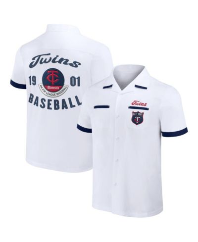 Men's Darius Rucker Collection By Fanatics White Minnesota Twins Bowling Button-Up Shirt