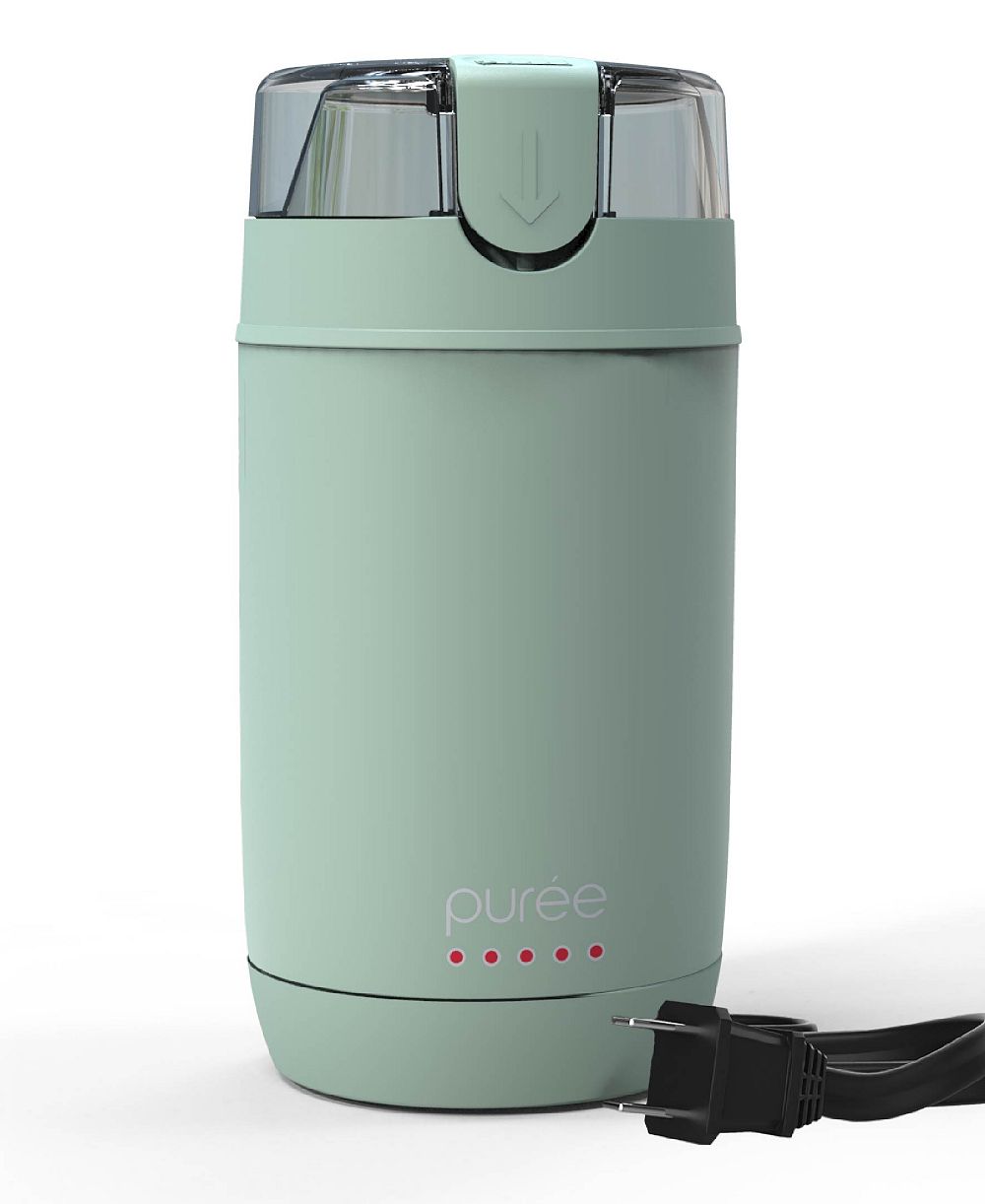 Tzumi Puree Electric Coffee Grinder, One-Touch Spice, Herb, and Coffee Bean Grinder with Stainless Steel Blades