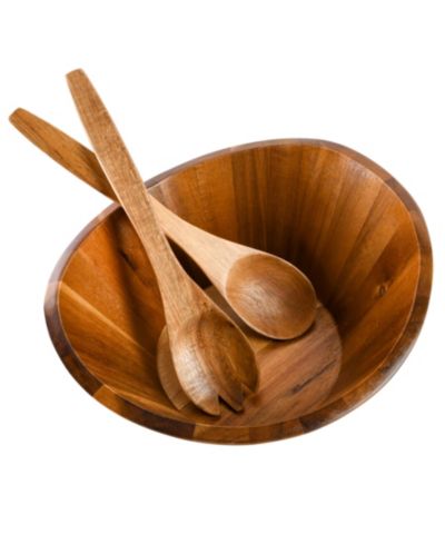 Gibson Home Sherwood Salad Bowl With Matching Serving Spoon & Fork Set