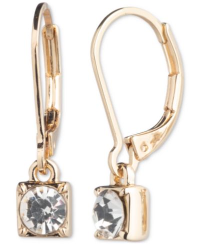 Золотистые серьги-подвески Lauren Ralph Lauren с кристаллами