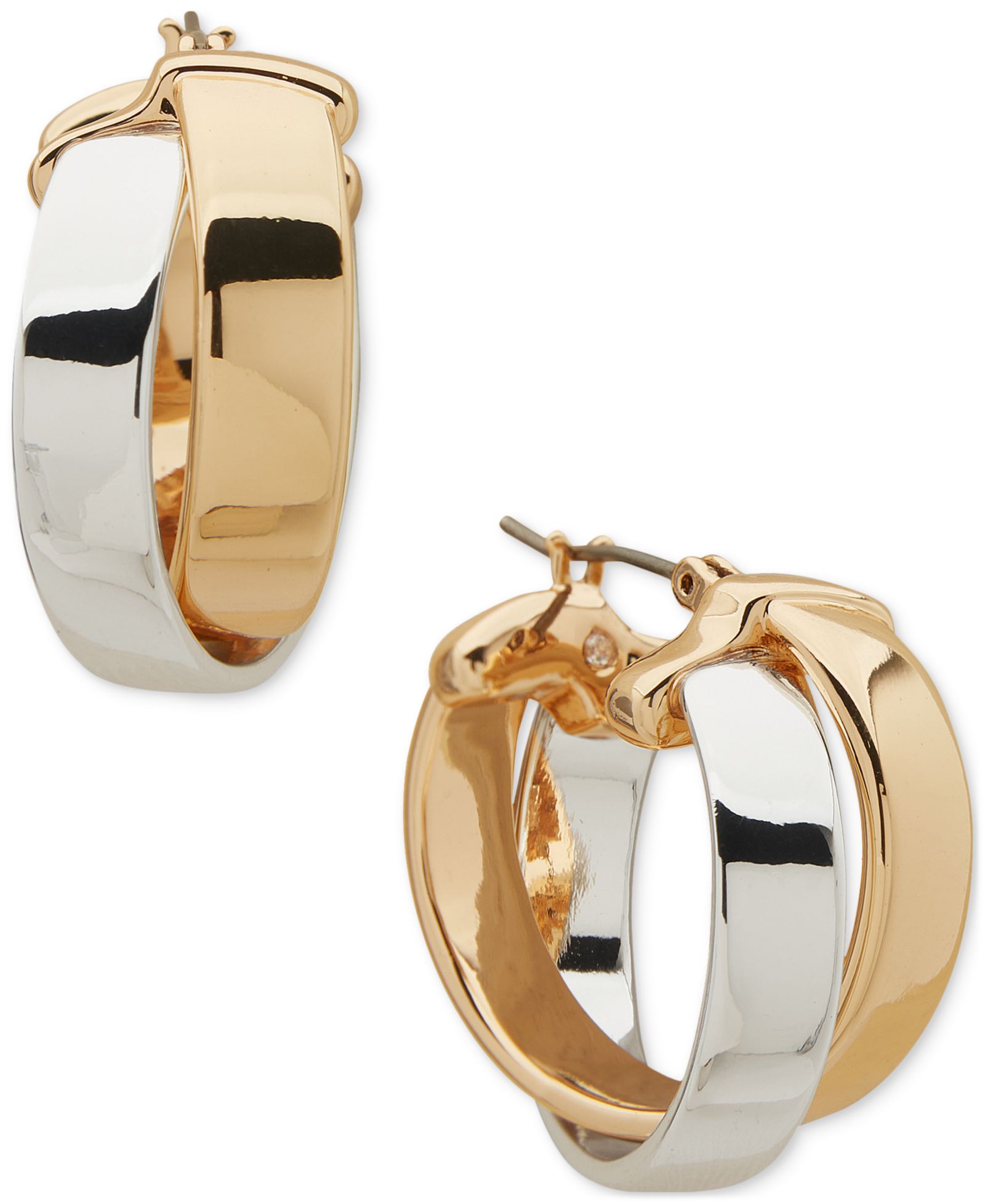 Серьги-кольца DKNY Two-Tone Medium Crossover