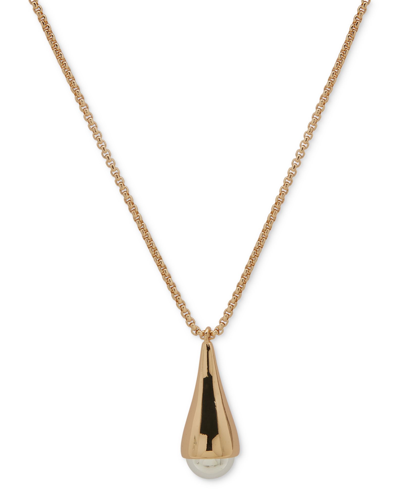DKNY Two-Tone Bead 40" Adjustable Pendant Necklace