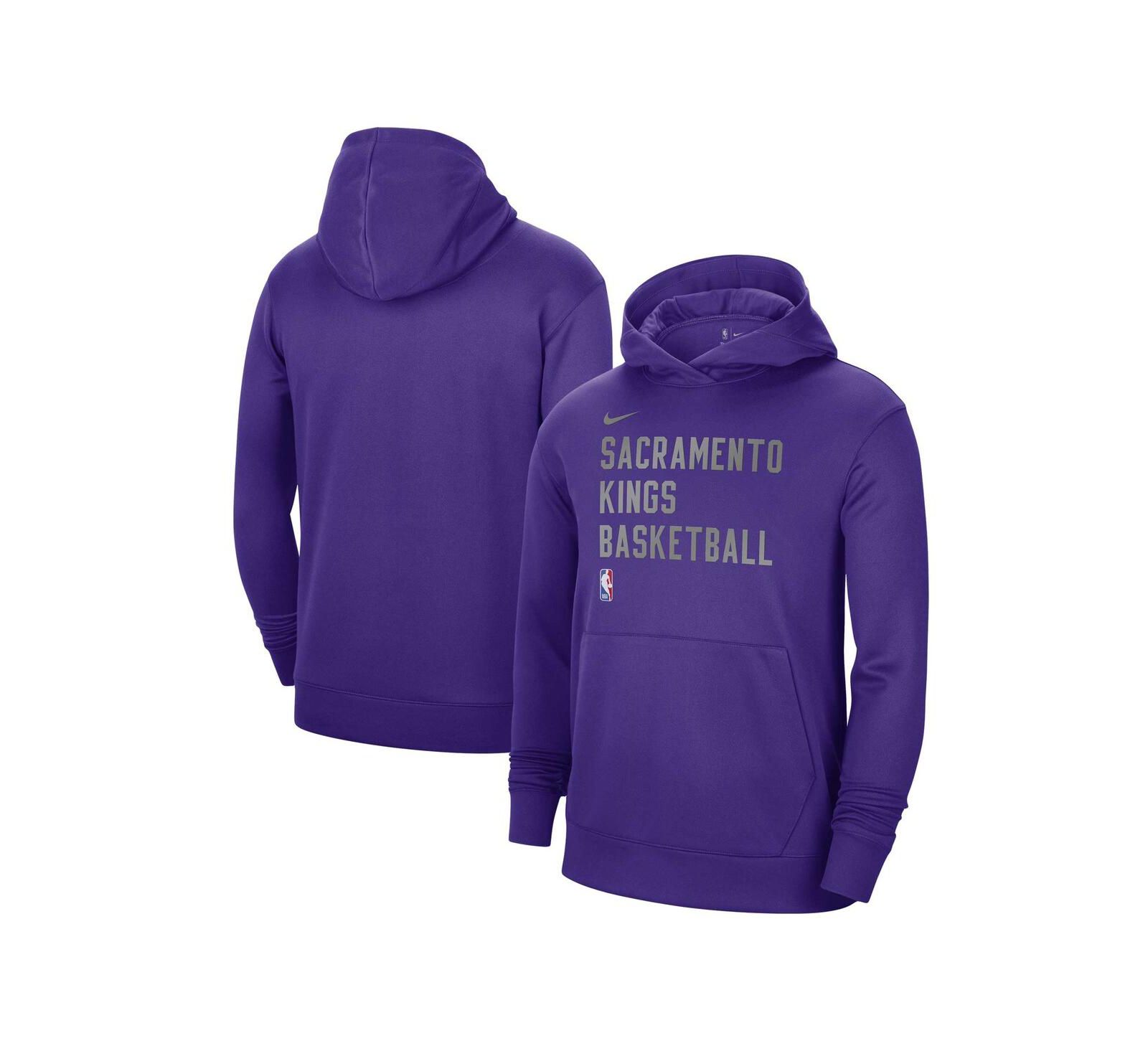 Мужская и женская толстовка Nike Purple Sacramento Kings 2023, 24 Performance Spotlight On-Court Practice Pullover Hoodie