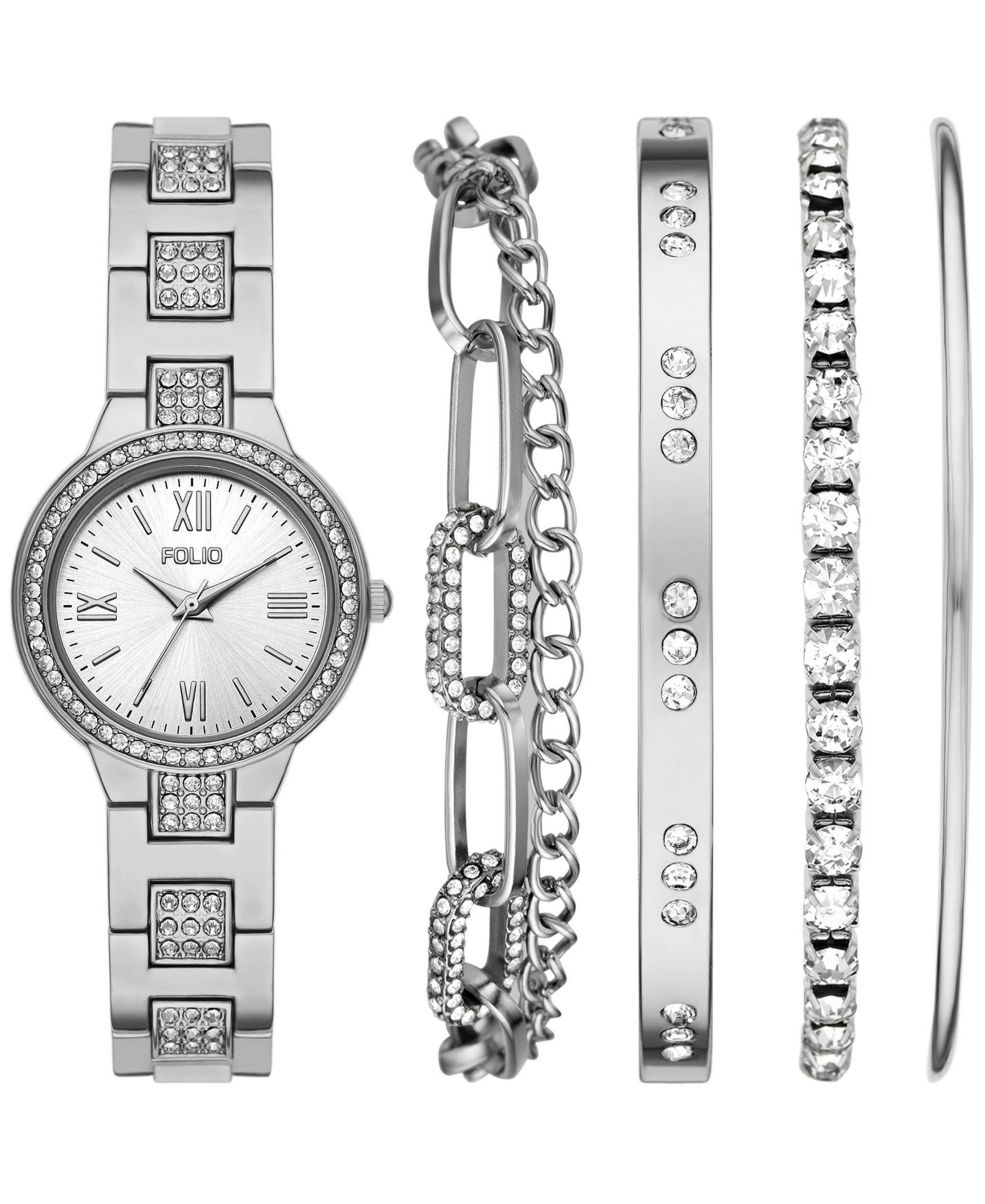 Подарочный набор часов Folio Three Hand Silver-Tone