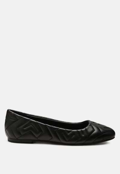 London Rag Women's Janice Quilted Ballerina Flats
