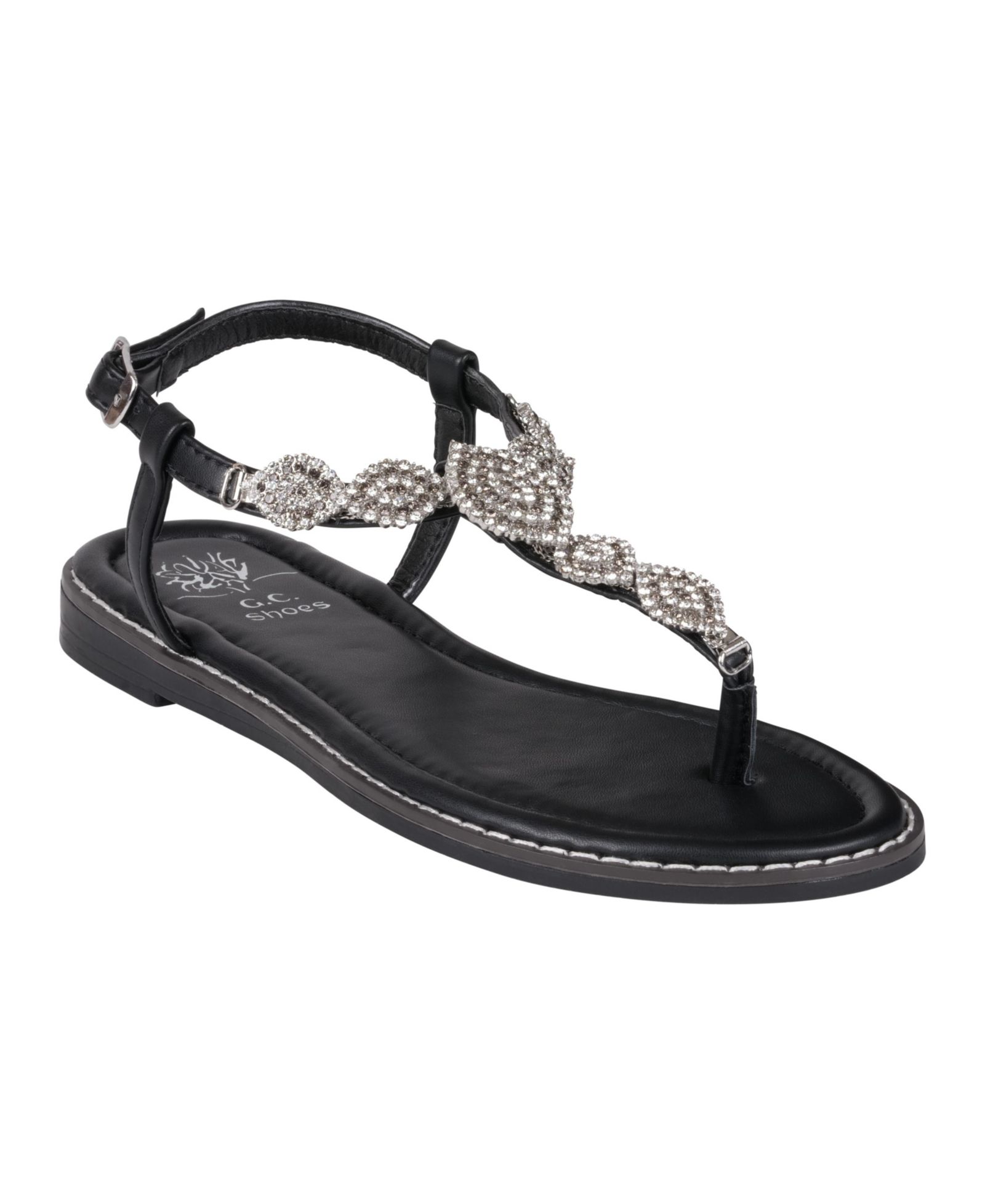 GC Shoes Женские Cali Embellished T Strap Flat Sandals