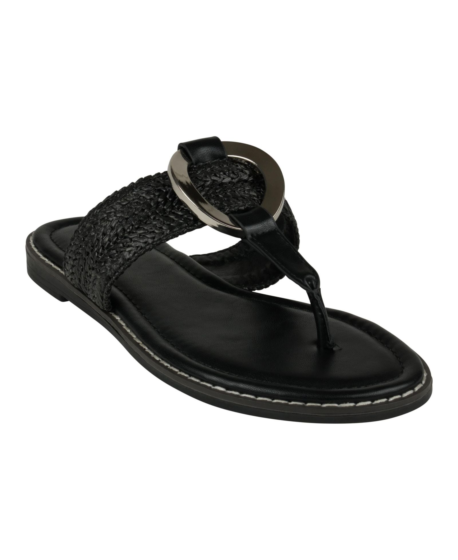 GC Shoes Women's Jovie Woven Thong Flat Sandals
