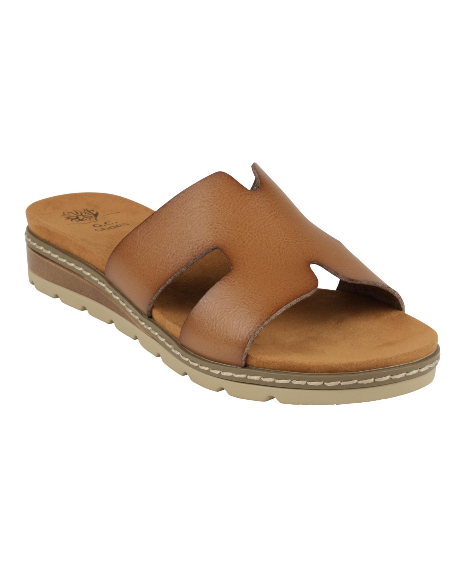 GC Shoes Women's Nellie Cut Out Slide Flat Sandals