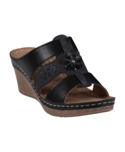 GC Shoes Женские сандалии на танкетке Spring Triple Band Flower