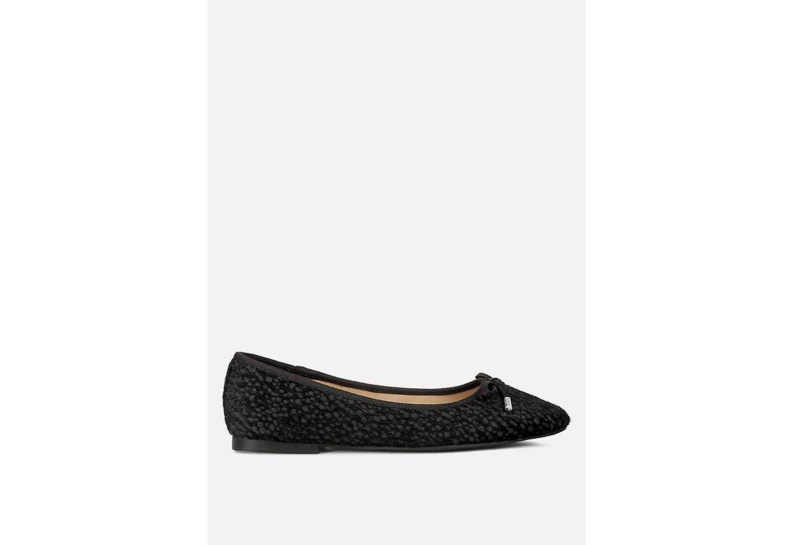London Rag Womens Ziggy Animal Print Flat Bow Ballerinas