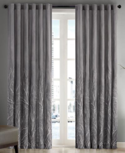 Madison Park Andora Botanical Embroidered Curtain Panel, 50"W x 95"L