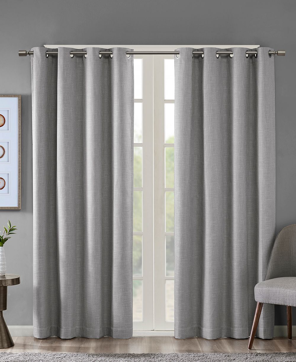 SunSmart шторы Maya Heathered Blackout, одна панель с люверсами, подходит для штанги 1.25", 50" W x 54" L