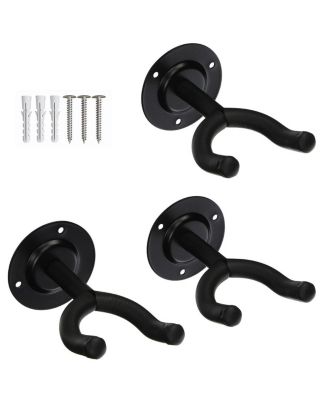 5 Core Guitar Wall Mount, Black Guitar Wall Hanger| 3 Pieces Guitar Hanger| V-Shaped Secure and Sturdy Guitar Holder Wall Mount| Guitar Accessories for Acoustic, Electric, Bass Guitar, Mandolin- GH ST 3PCS