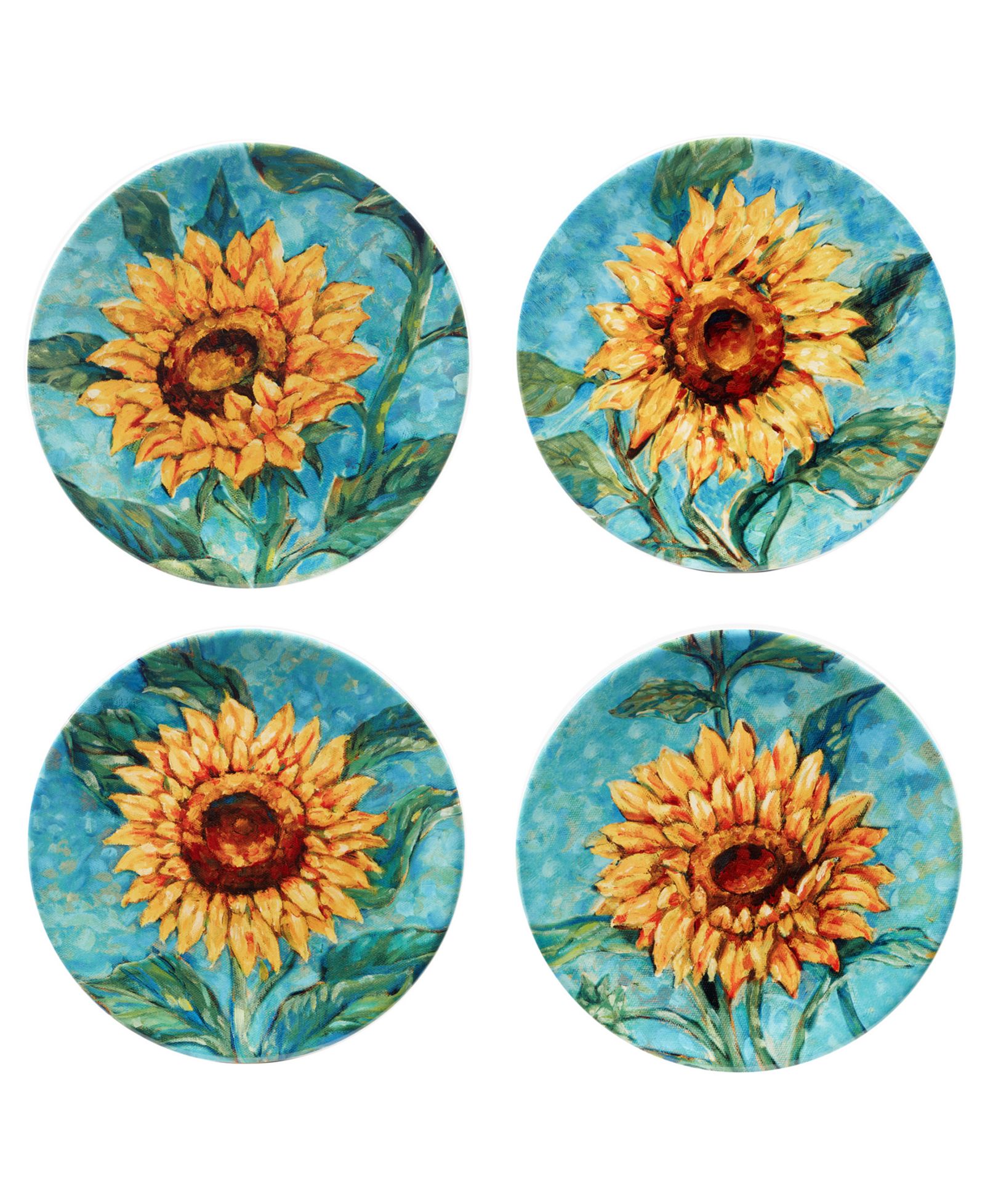Набор тарелок для салата Certified International Golden Sunflowers, 4 шт.