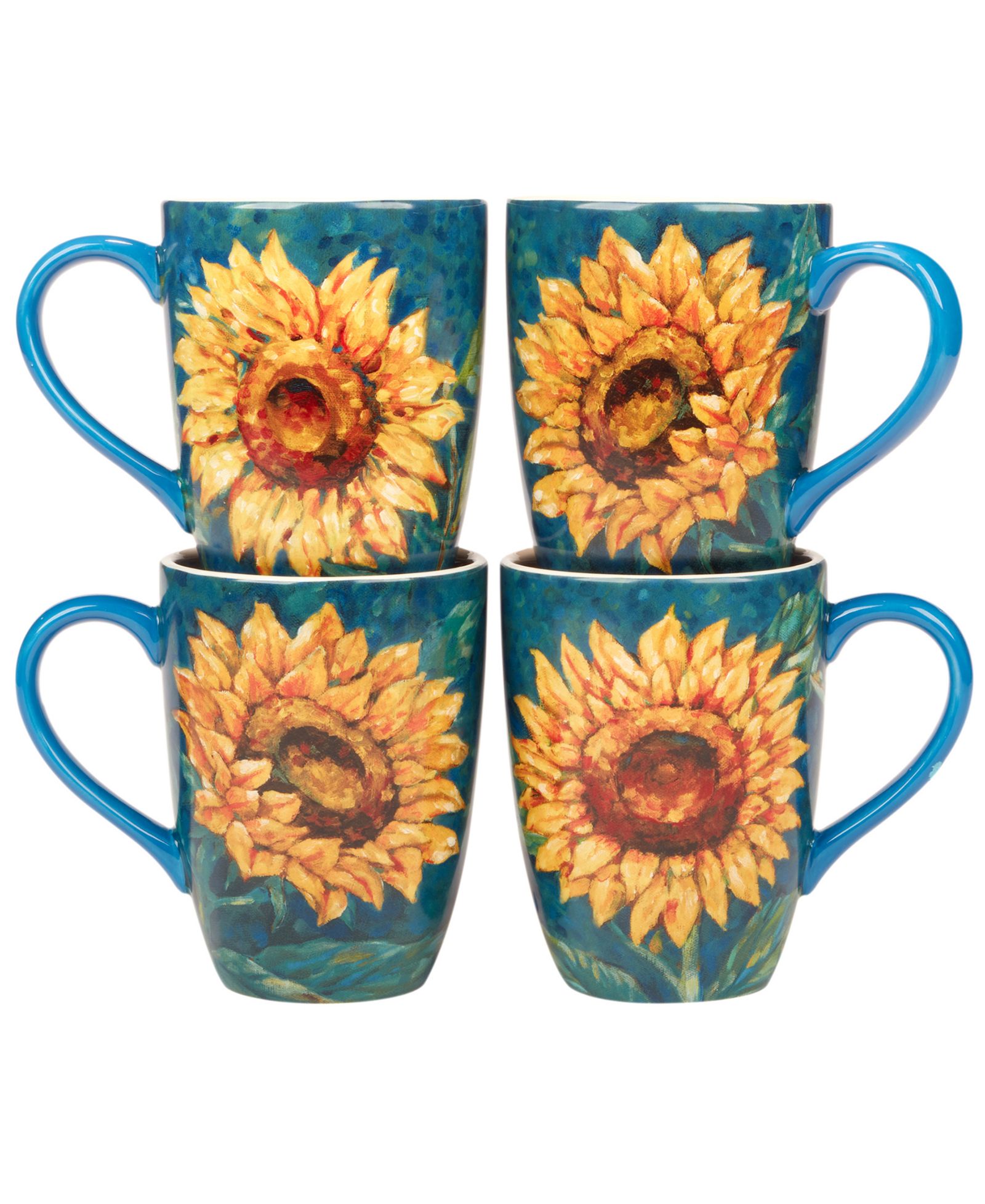 Набор кружек Certified International Golden Sunflowers, 4 шт
