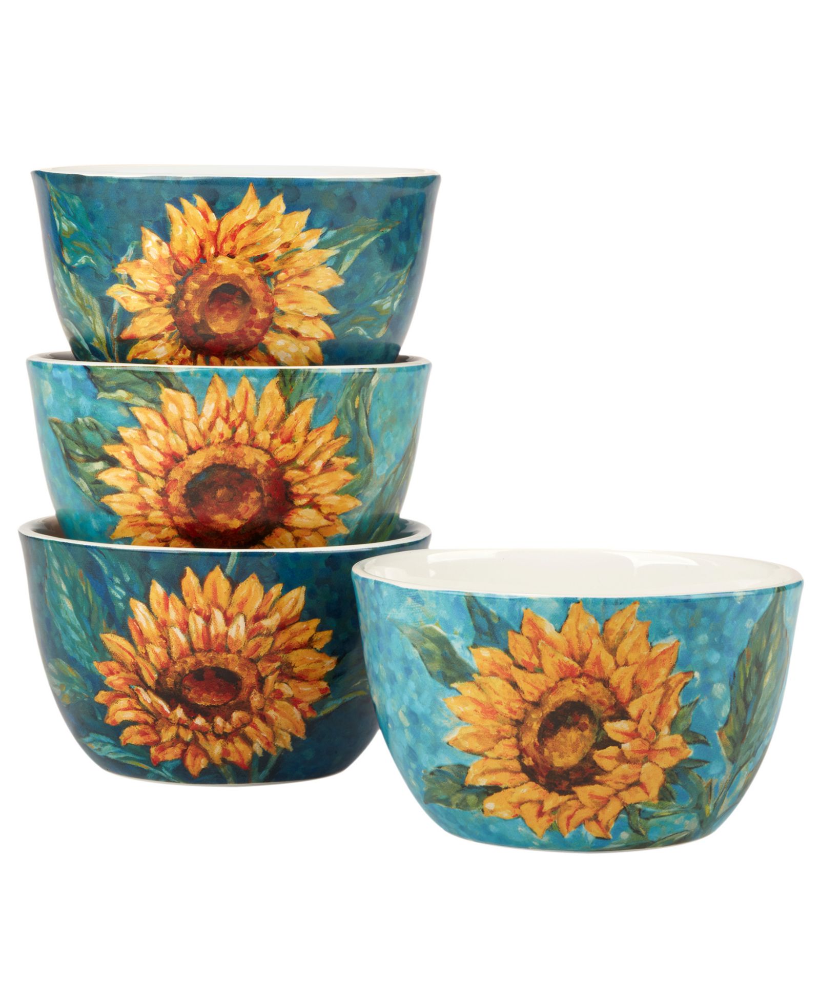 Набор мисок для мороженого Certified International Golden Sunflowers, 4 шт.