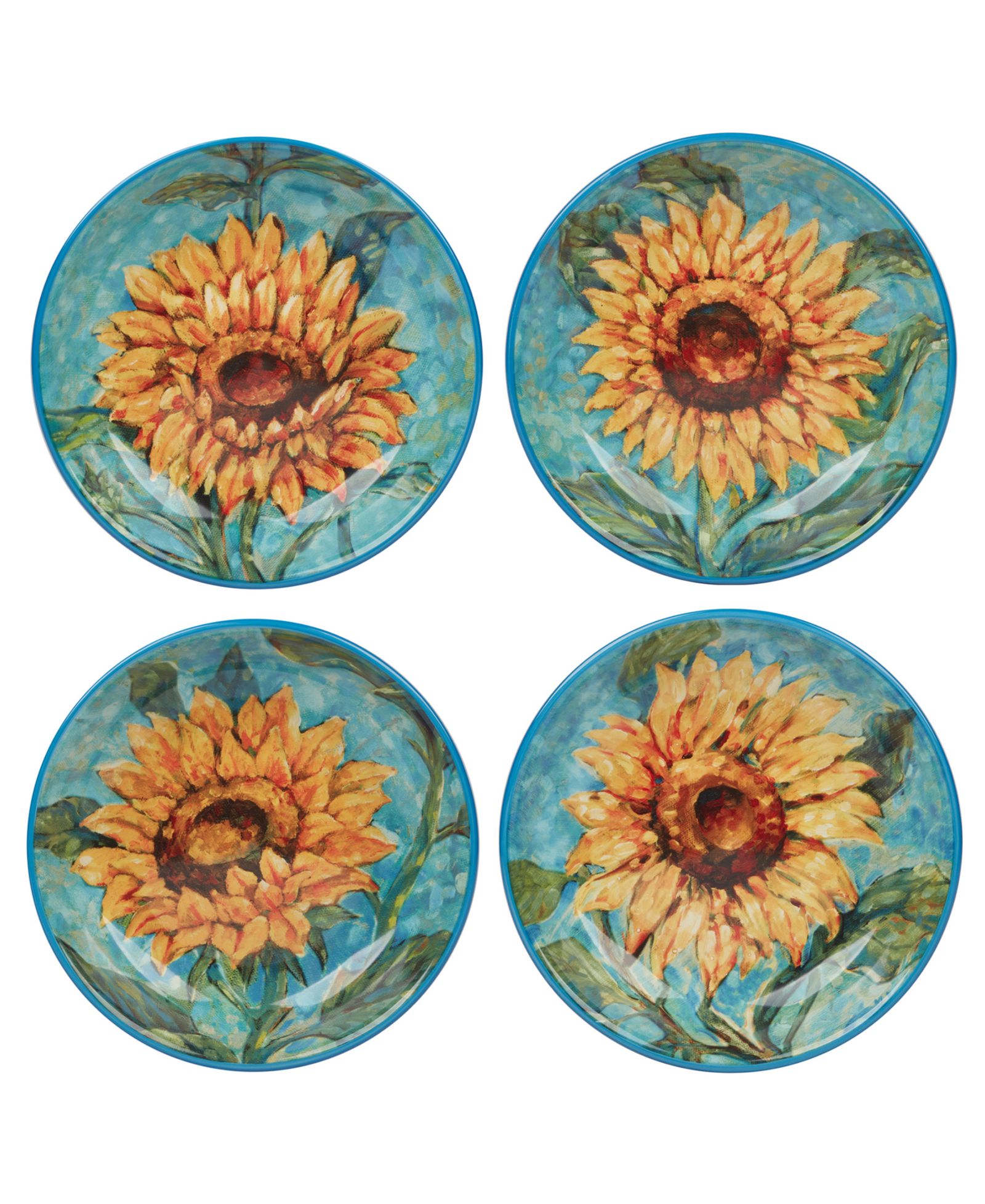Набор из 4 мисок для супа Certified International Golden Sunflowers