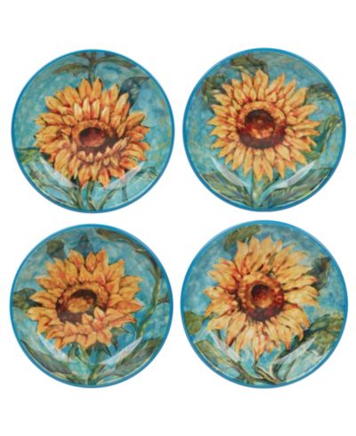Certified International Golden Sunflowers Soup Bowls, Set of 4