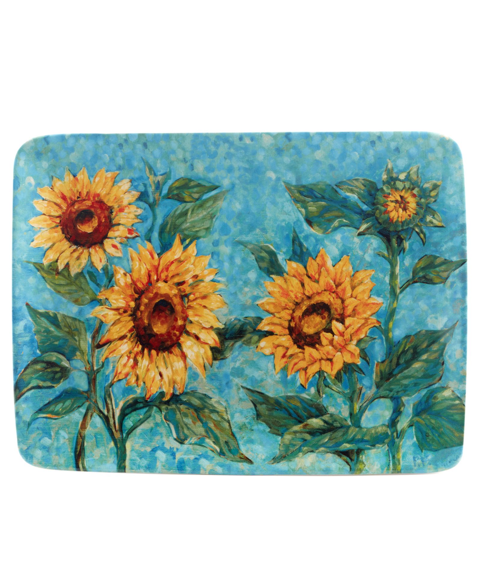 Прямоугольное блюдо Certified International Golden Sunflowers
