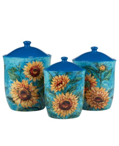 Certified International Golden Sunflower Canisters, Set of 3