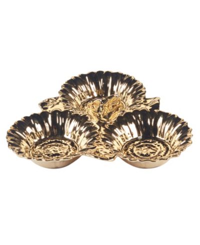 Сервировочное блюдо Certified International Gold Coast 3-D Sunflower, 3 секции