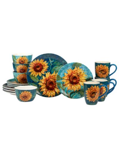 Certified International Golden Sunflowers 16 Pc. Dinnerware Set, Service for 4