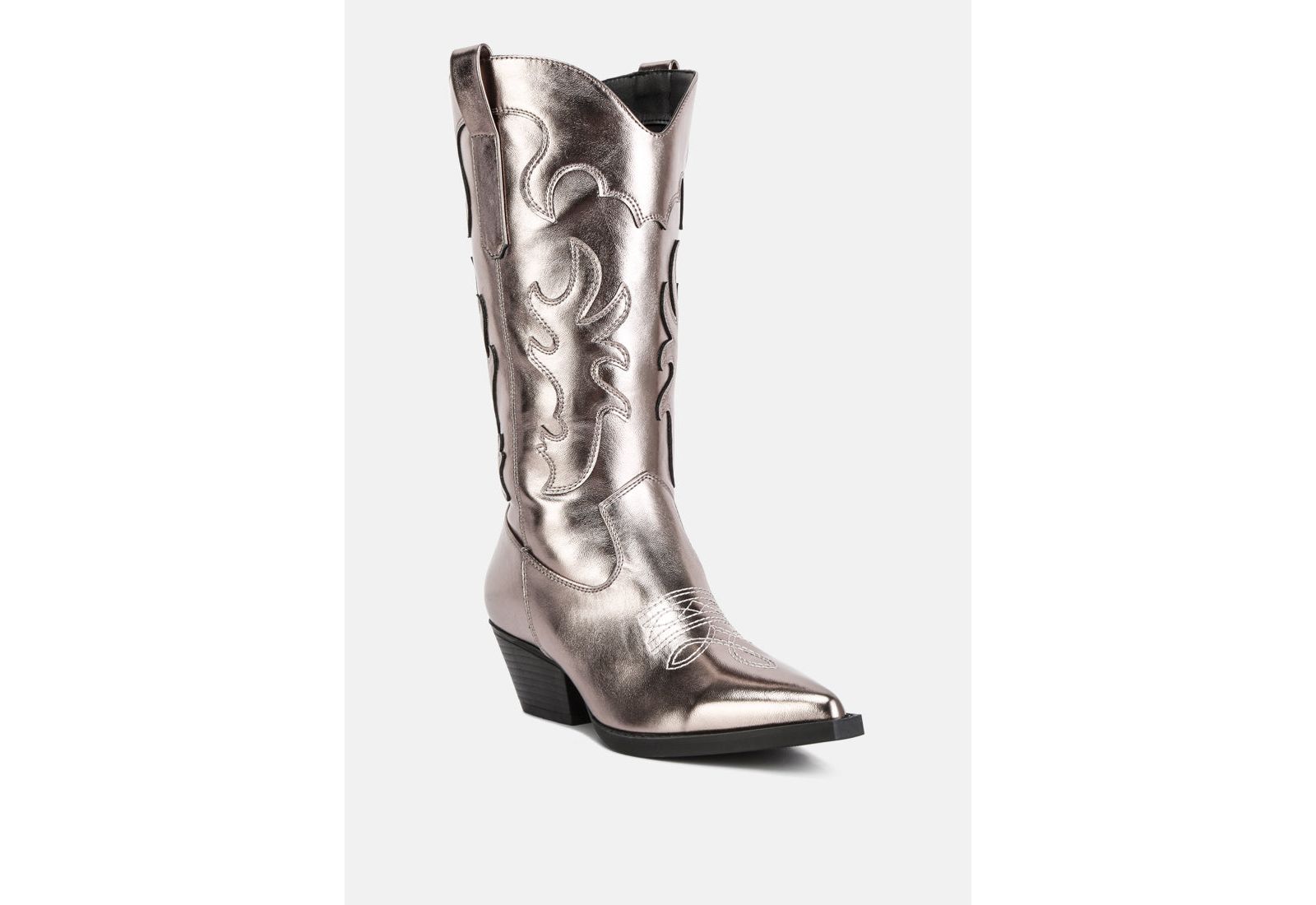 cowboy metallic faux leather cowboy boots